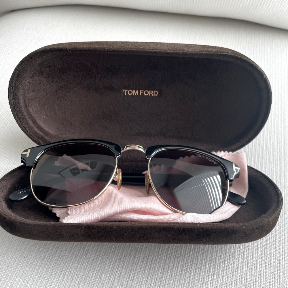 Tom Ford (Unisex) Sunglasses Black, Brown,and Gold